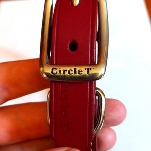 Dark red leather collar from circle T
